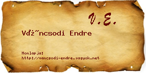 Váncsodi Endre névjegykártya