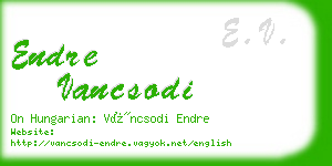 endre vancsodi business card